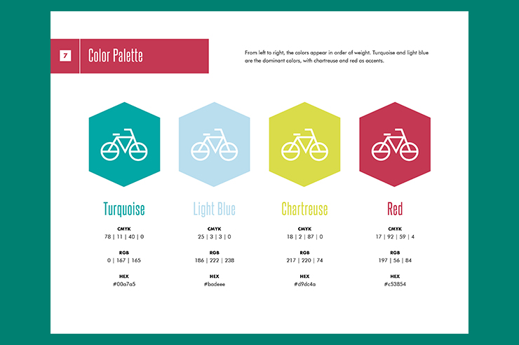 Goat Head Bike Co Brand Guide Color Palette Layout