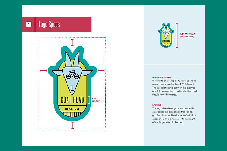 Goat Head Bike Co Brand Guide Logo Sizing Layout